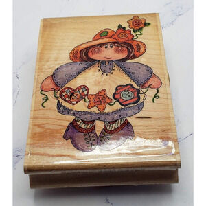 Lillys Garden Spring Gardening Rustic Wood Mounted Rubber Stamp by Stamp Affair